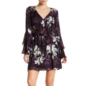 Parker Pat Purple Floral Silk Long Sleeve Dress